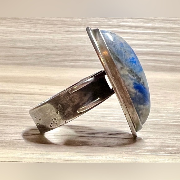 Vintage Native American Navajo Sterling Silver & Blue Lapis Ring, Size 5.75 - Picture 5 of 9